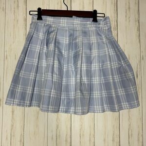 Hug Sunshine Medium Blue Plaid Women's Skirt School Girl